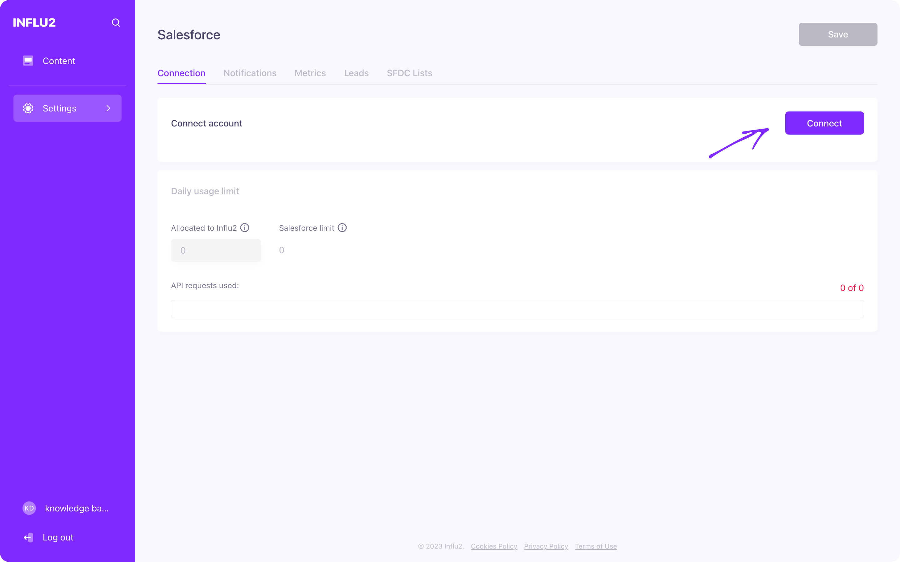 influ2-salesforce-connect-button.png